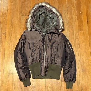 Baby Phat Brown Puffer Jacket with Fur Hood